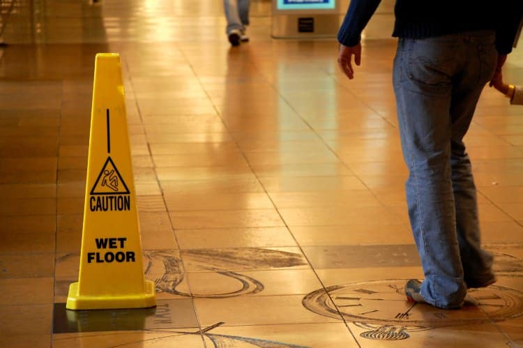 Wet Floor Slip And Fall Caution Sign